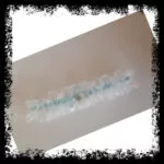 Liga encaje blanco lazo azul cielo mariposa