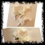 Prendido de novio con cala blanca y florecillas blancas