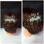 Tocado de novia con cristales y perlas para recogido