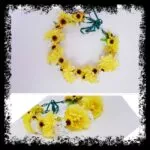 Corona de flores para el pelo con girasoles amarillos