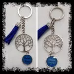 Llavero árbol de la vida Gracias Madrina con borla azul