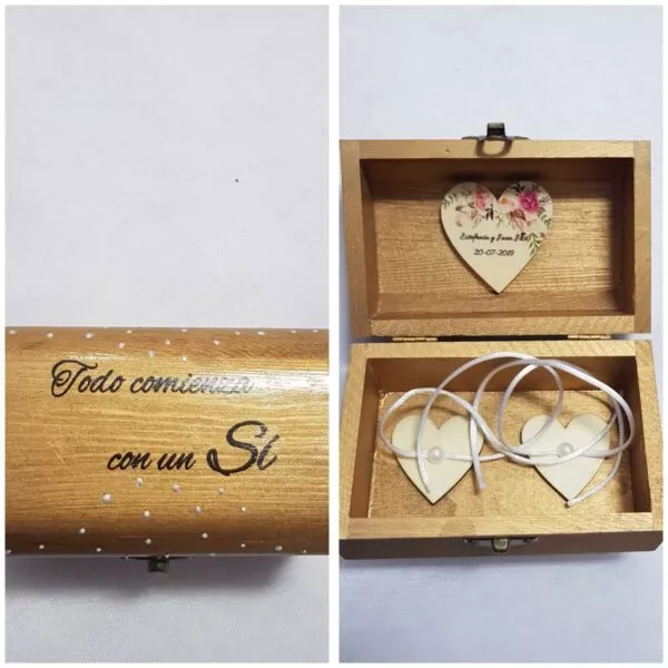 Caja porta alianzas de madera