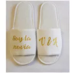 Zapatillas de novia personalizadas Soy la novia en dorado