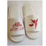 Zapatillas de novia personalizadas en marfil con hada y corazón