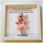 Cuadro personalizado abuela flores preservadas Te quiero yaya