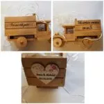 Camion de madera porta alianzas | Camión porta alianzas