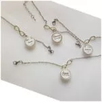 Pulsera dama de honor plata con infinito y medalla