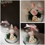 Mini cúpula personalizada con rosa preservada