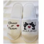 Zapatillas de novia personalizadas en negro con Mickey y Minnie