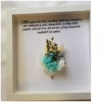 Cuadro personalizado para tía con flores azul turquesa