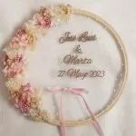 Bastidor porta alianzas madera rosa empolvado