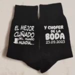 Calcetines personalizados cuñado y chofer de la boda con fecha