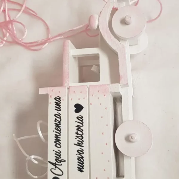 camion de madera porta alianzas