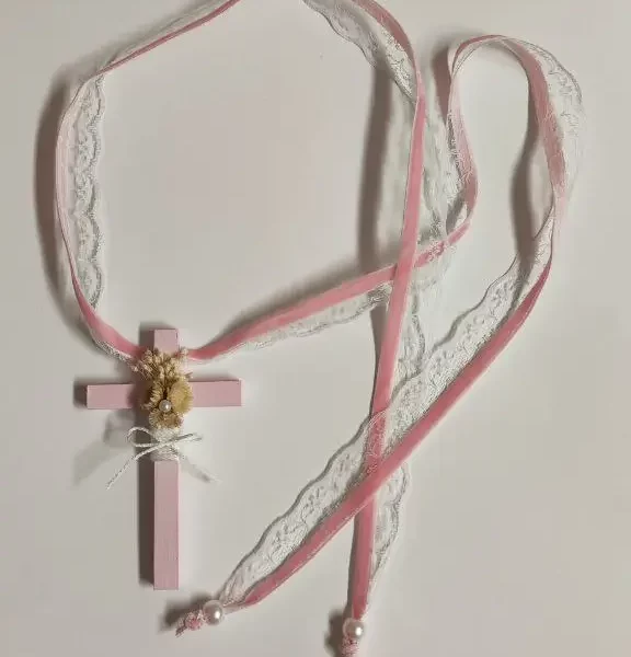 cruz de madera primera comunion niña