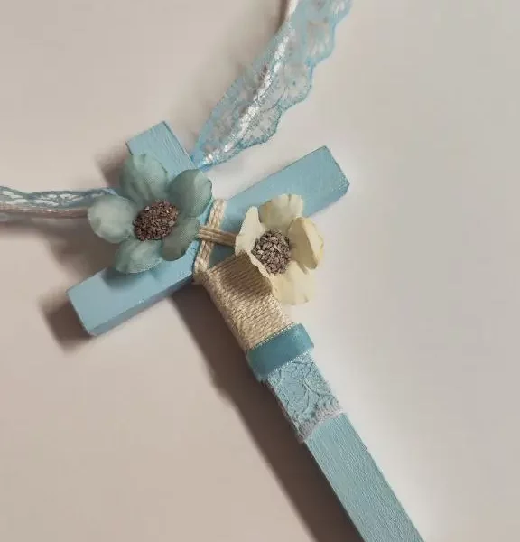 cruz de madera primera comunion niña