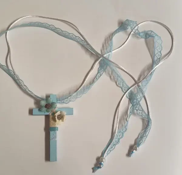 cruz de madera primera comunion niña