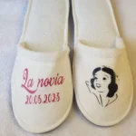 Zapatillas de novia personalizadas marfil con Blancanieves