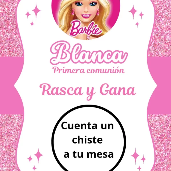 Tarjeta Rasca y Gana para primera Comunión