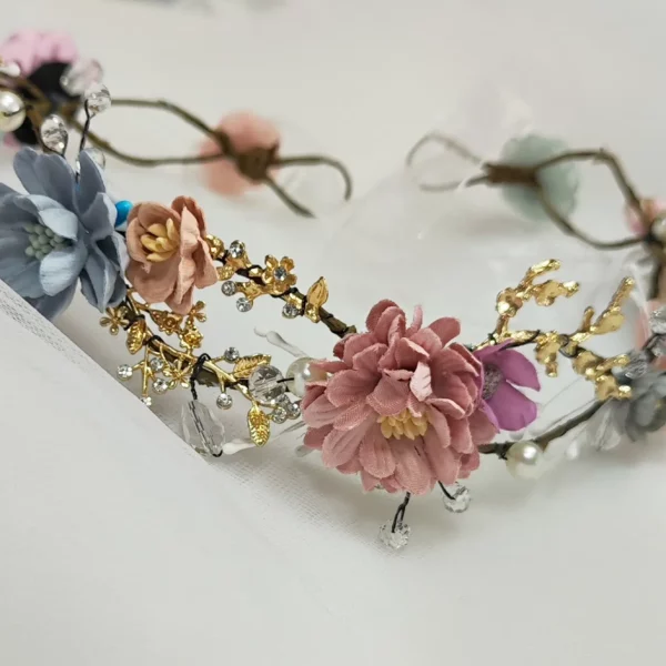 corona de flores primera comunion niña