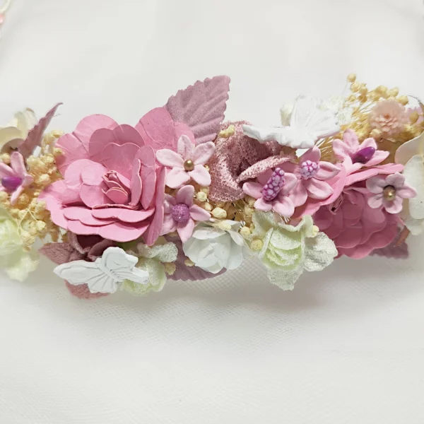 corona de flores primera comunion niña