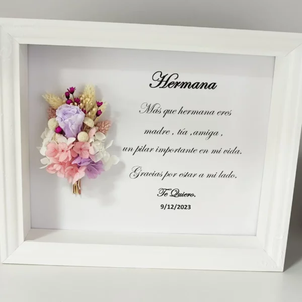 Cuadro de agradecimiento, hermana