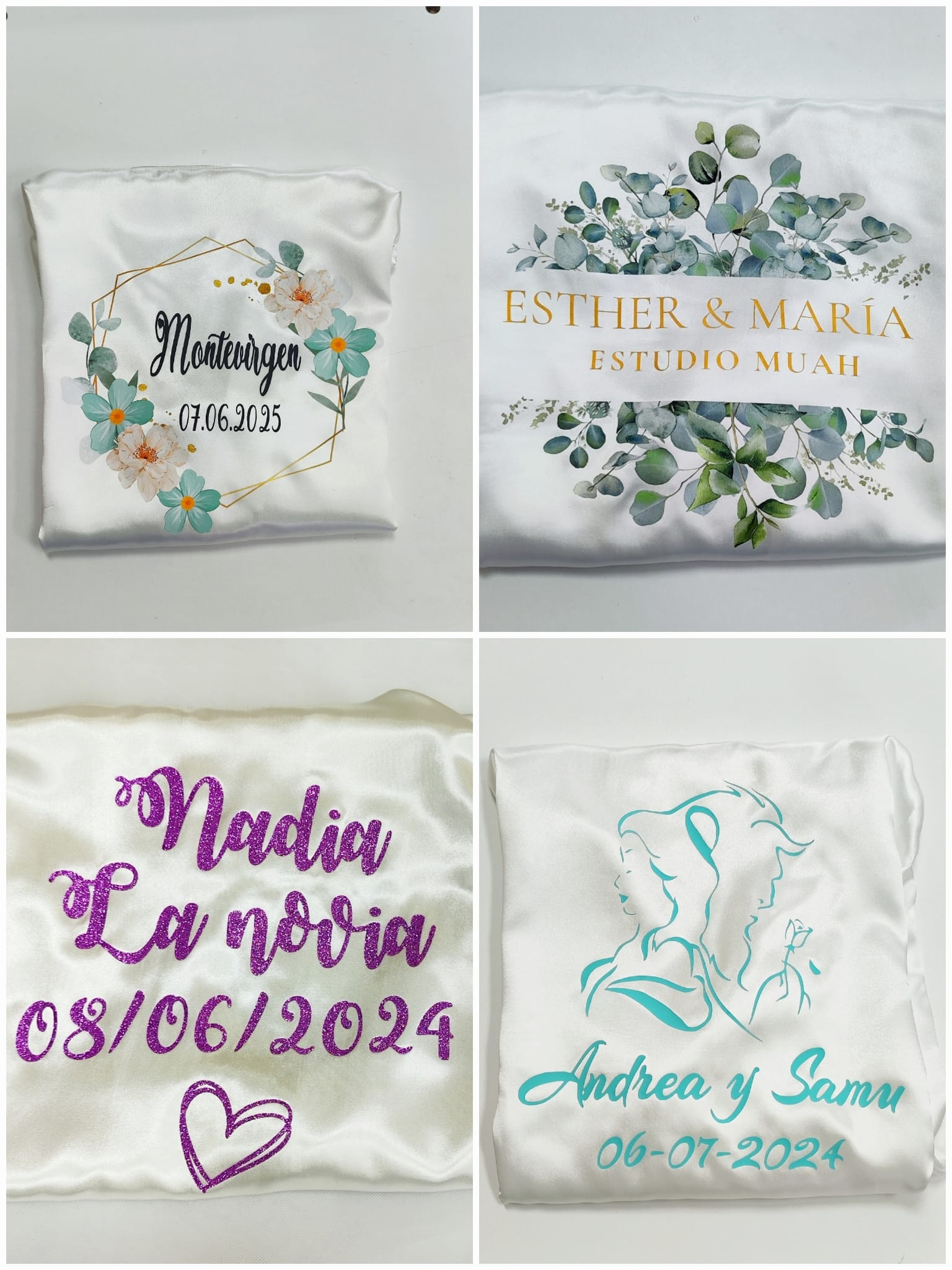 Batas personalizadas para novia, damas de honor y familiares