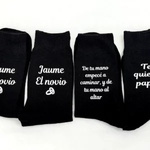 Calcetines de boda con frases y dedicatorias emotivas, ideales para hacer del evento algo especial