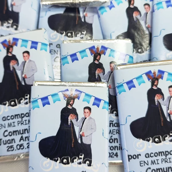 Chocolatinas Nestlé personalizadas con nombres para comuniones