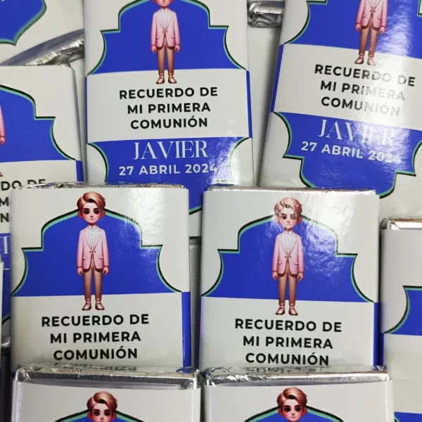 Chocolatinas Nestlé personalizadas con nombres para comuniones