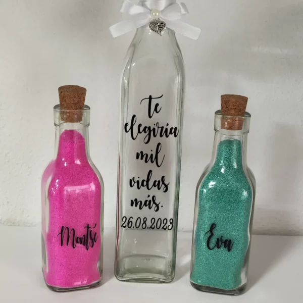 Conjunto de ceremonia de la arena con 3 botellas