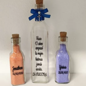 Conjunto de ceremonia de la arena con 3 botellas