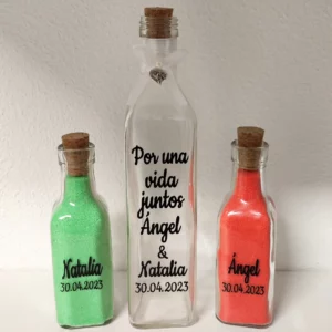 Conjunto de ceremonia de la arena con 3 botellas