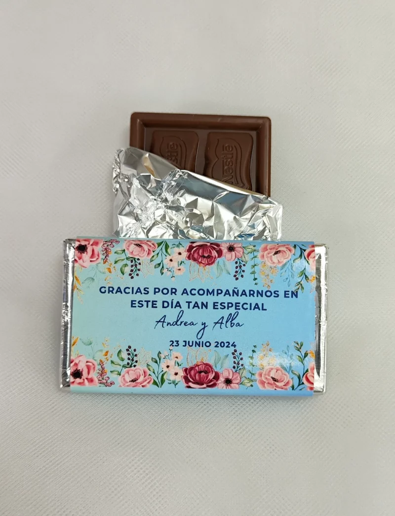 Mini chocolatinas personalizadas para bodas de la marca Nestlé