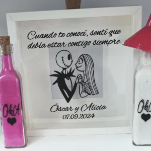 Cuadro ceremonia de la arena personalizado con la frase 'Cuando te conocí, sentí que debía estar contigo siempre