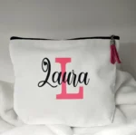 Neceser personalizado con nombre o inicial, ideal para bodas y comuniones.