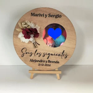 Grabado láser personalizado en madera para bodas