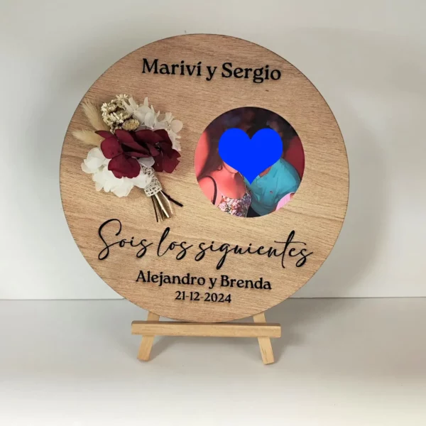 Grabado láser personalizado en madera para bodas