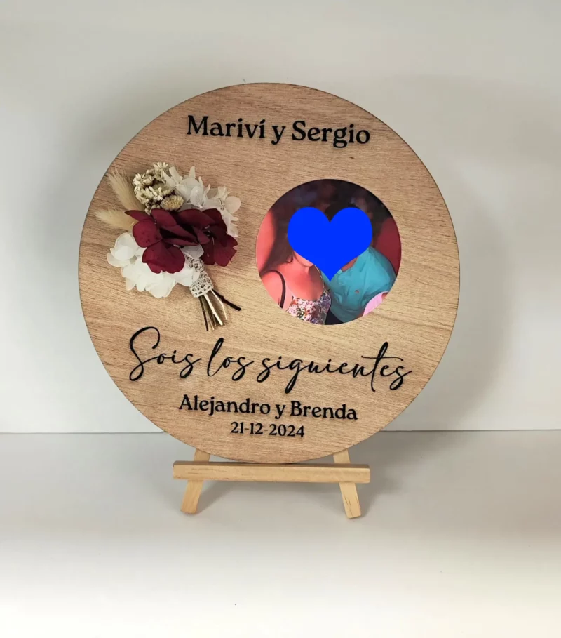 Grabado láser personalizado en madera para bodas