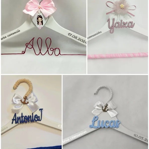 Perchas personalizadas - primera comunion