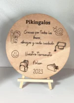 Placa de madera personalizada con grabado láser para maestras o cuidadores