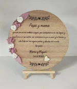 Placa de madera personalizada con grabado láser para padres