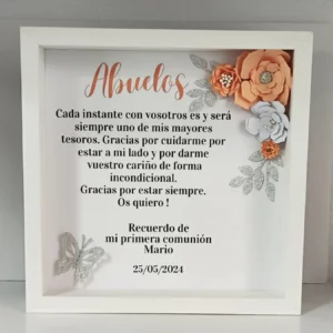 Cuadro personalizado para abuelos en primera comunión