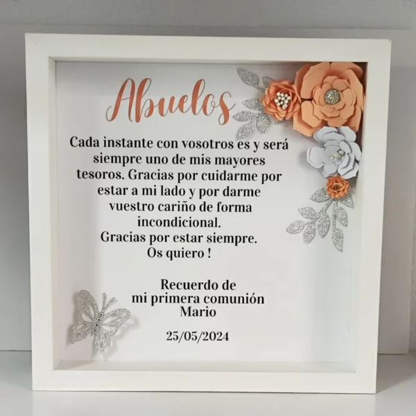 Cuadro personalizado para abuelos en primera comunión