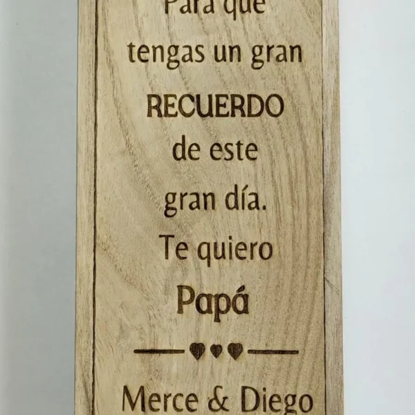 Caja de madera para botella de vino con grabado láser