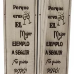 Caja de Madera para Botella de Vino con Grabado Láser – Regalo para Papá