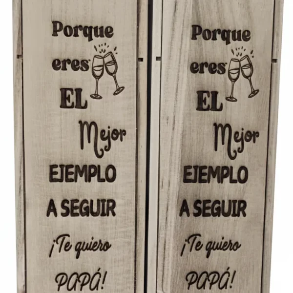 Caja de vino con grabado láser para papá