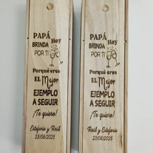 Caja de vino con grabado láser para papá