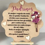 Placa de Madera Personalizada para Padrinos