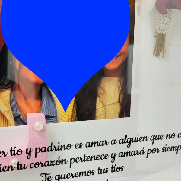 Cuadro de agradecimiento personalizado para sobrina con foto y dedicatoria.