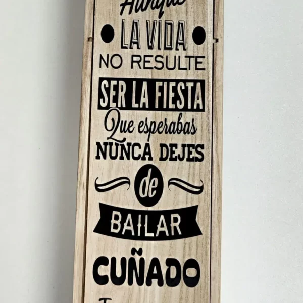 Caja de vino con vinilo para cuñado